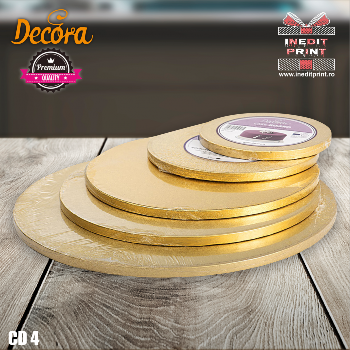 Cake Drum personalizat rotund Auriu PREMIUM (Decora) CD4 [5]