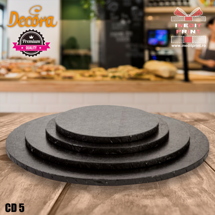 Cake Drum personalizat rotund Negru PREMIUM (Decora) CD5 [3]