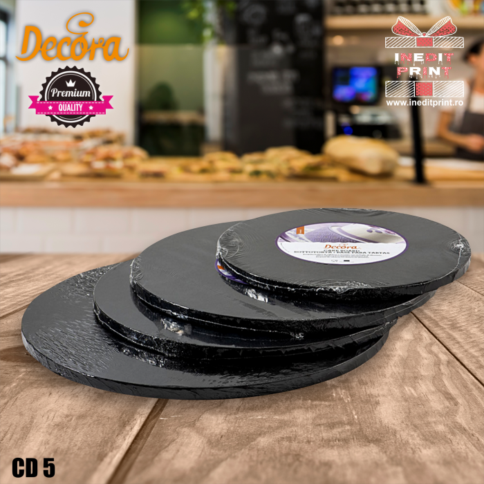 Cake Drum personalizat rotund Negru PREMIUM (Decora) CD5 [4]