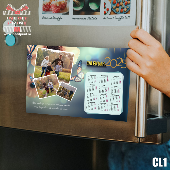 Calendar magnetic personalizat cu 3 poze si text CL1 [2]