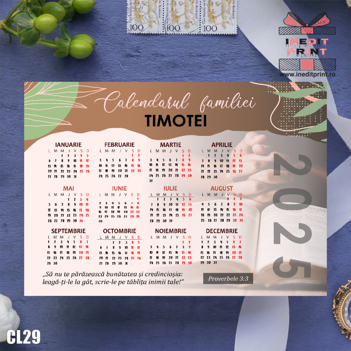 Calendar magnetic personalizat cu verset + nume - CL29 [2]