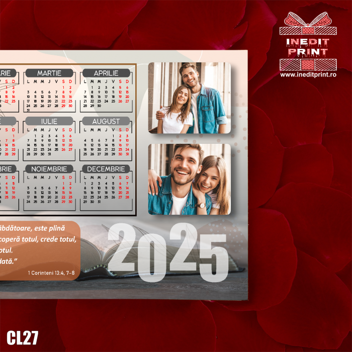 Calendar magnetic personalizat verset + 2 poze - CL27 [2]