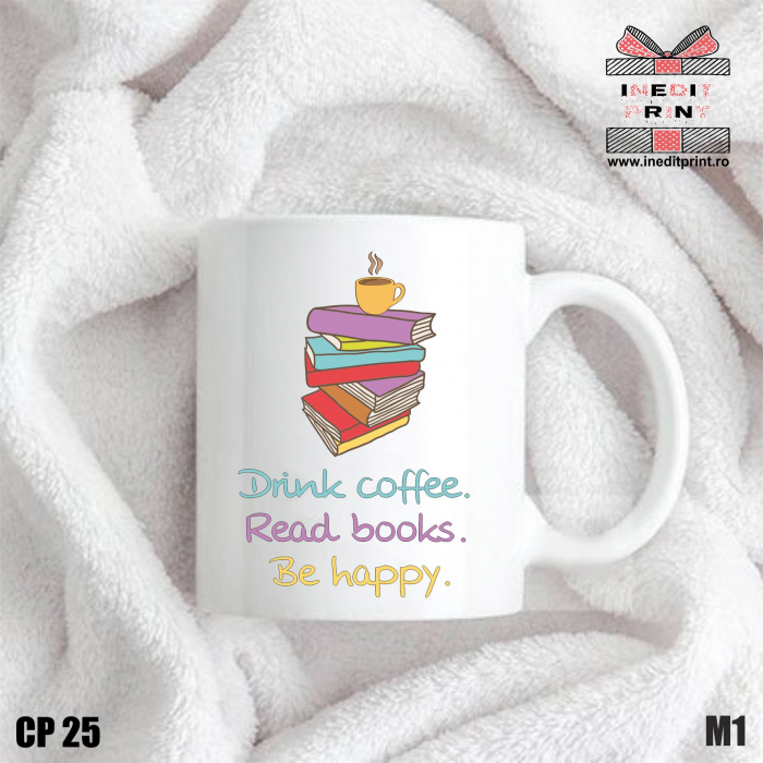 Cană Drink Coffee, Read books CP25 [2]