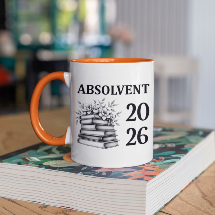 Cana personalizata Absolvent, simpla alba CP173 [2]