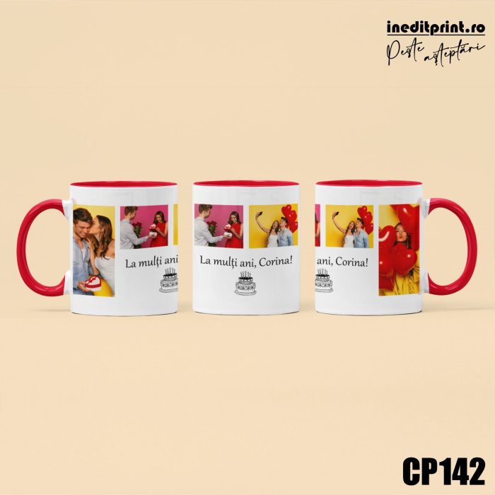 Cana personalizata cu 4 poze si text CP142 [3]
