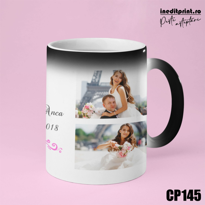 Cana personalizata cu 4 poze si text CP145 [3]