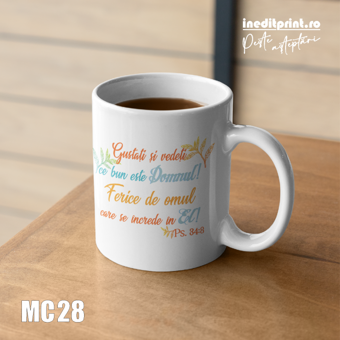 Cana personalizata Nume + verset Psalmii 34:8 MC28 [3]