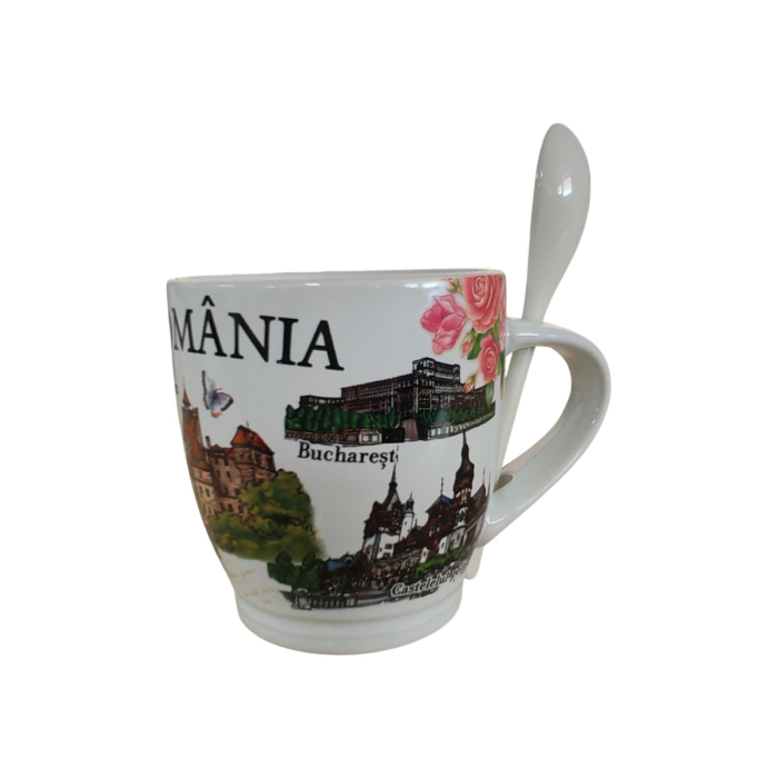 Cana Suvenir cu Lingurita Romania 8 cm SVR142 [5]