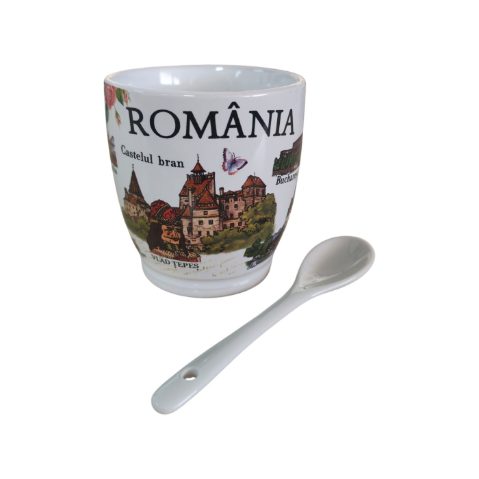 Cana Suvenir cu Lingurita Romania 8 cm SVR142 [6]