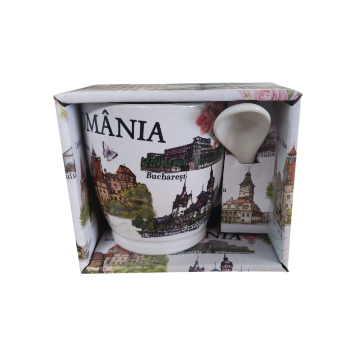 Cana Suvenir cu Lingurita Romania 8 cm SVR142 [3]