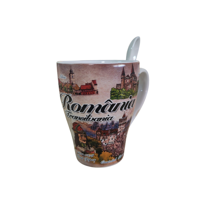 Cana Suvenir cu Lingurita Transilvania 10 cm SVR143 [3]