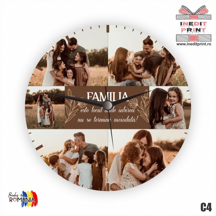 Ceas personalizat 6 fotografii si text C4 [2]