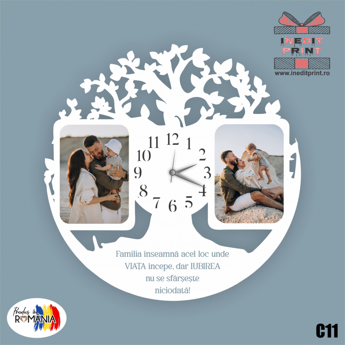 Ceas personalizat cu fotografie si text C11 [2]