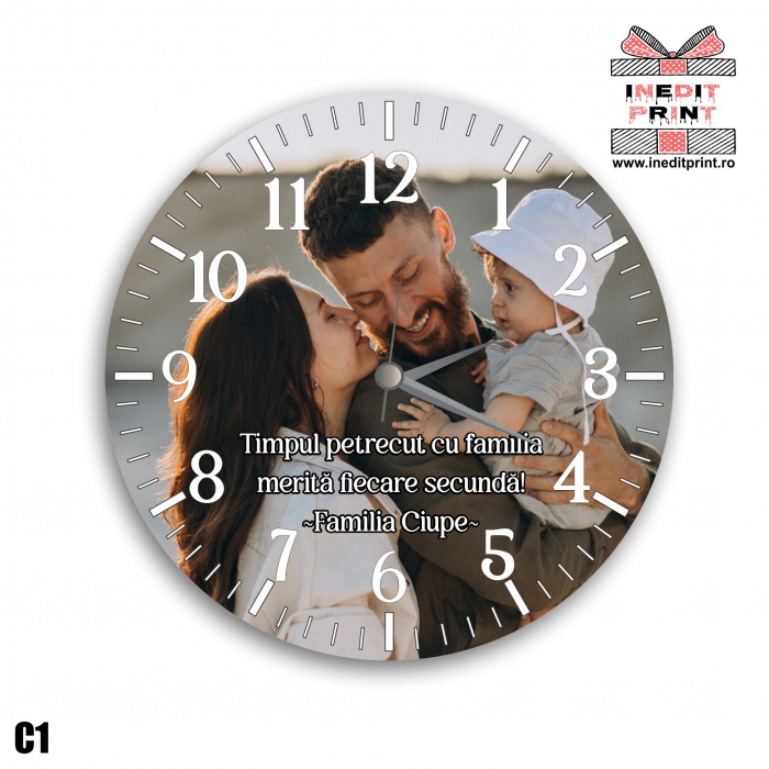 Ceas personalizat fotografie si text C1 [2]