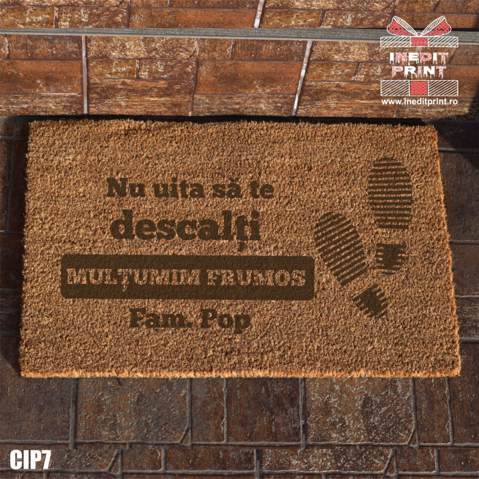 Covoraș intrare personalizat Nu uita să te descalți CIP7 [2]
