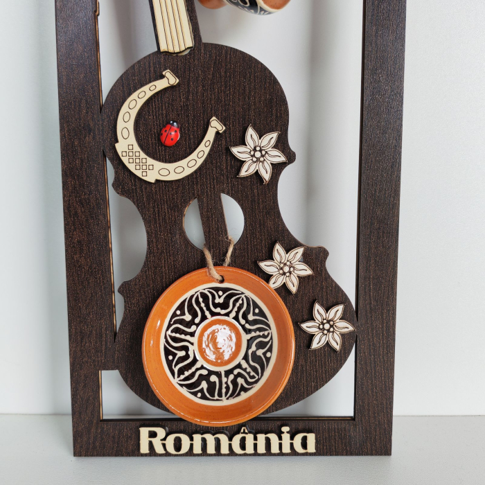 Decoratiune Vioara cu Cescute Ceramice SVR96 [3]