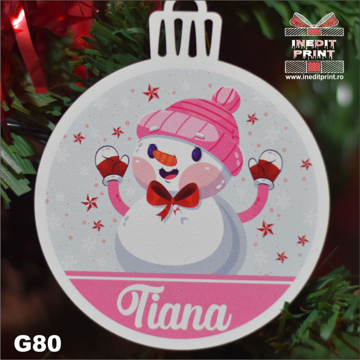 Glob personalizat "Snow man-girl" G80 [4]