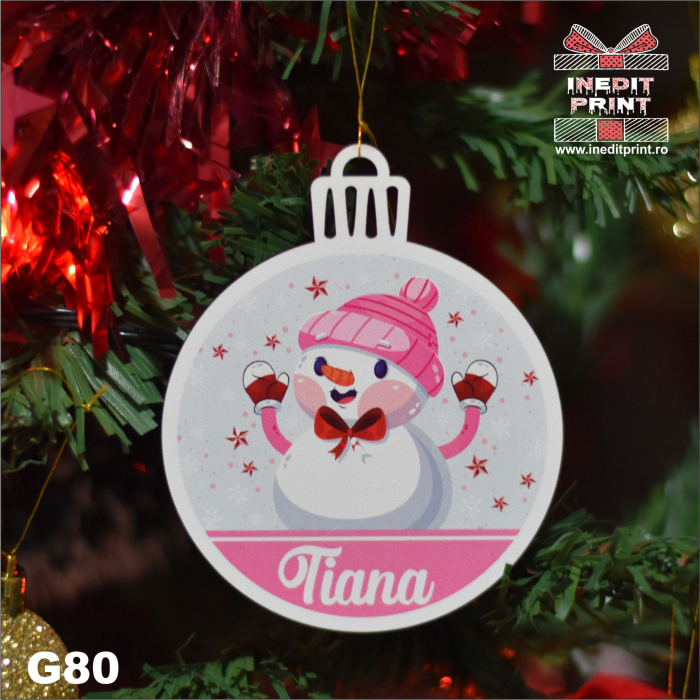 Glob personalizat "Snow man-girl" G80 [3]