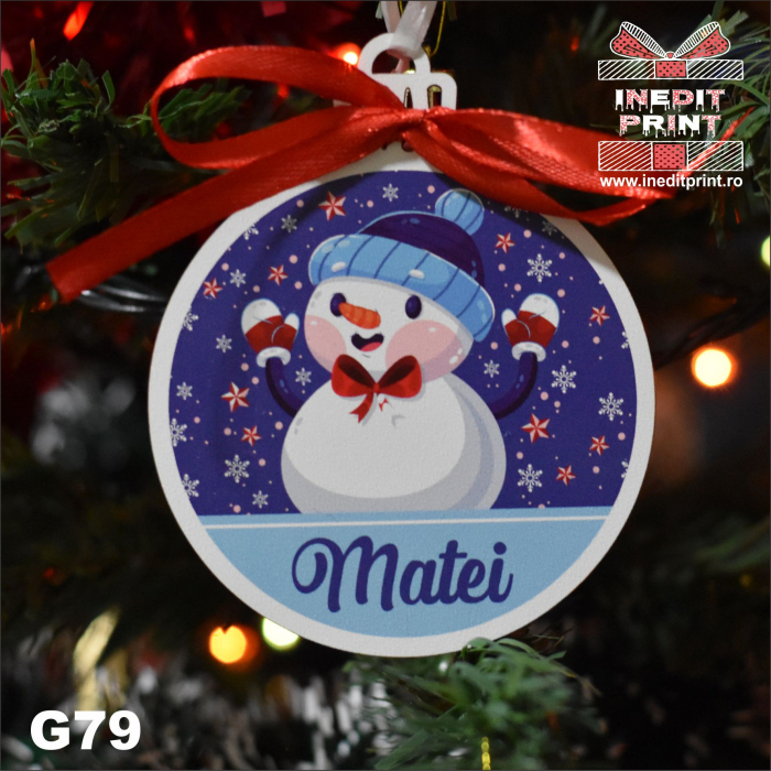Glob personalizat "Snow man-boy" G79 [3]