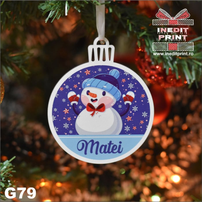 Glob personalizat "Snow man-boy" G79 [5]