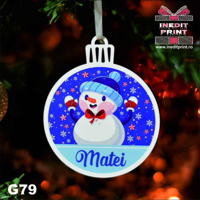 Glob personalizat "Snow man-boy" G79 [4]