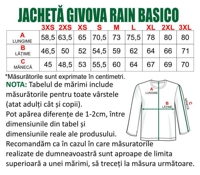 Jacheta ploaie GIVOVA RAIN BASICO personalizata cu sigla FK Kraszna FKZ22 [3]