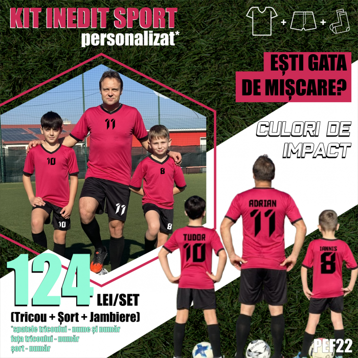 Kit echipament fotbal copii și adulți INEDIT SPORT PEF22C [1]