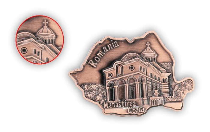 Magnet metalic Manastirea Cozia alama SVR151 [2]