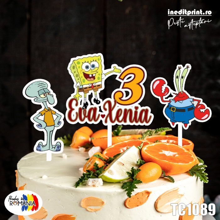 Pachet toppere tort UV Personalizat SpongeBob TC1089 [2]
