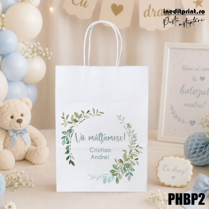 Punga din hartie pentru botez personalizata PHBP2 [2]