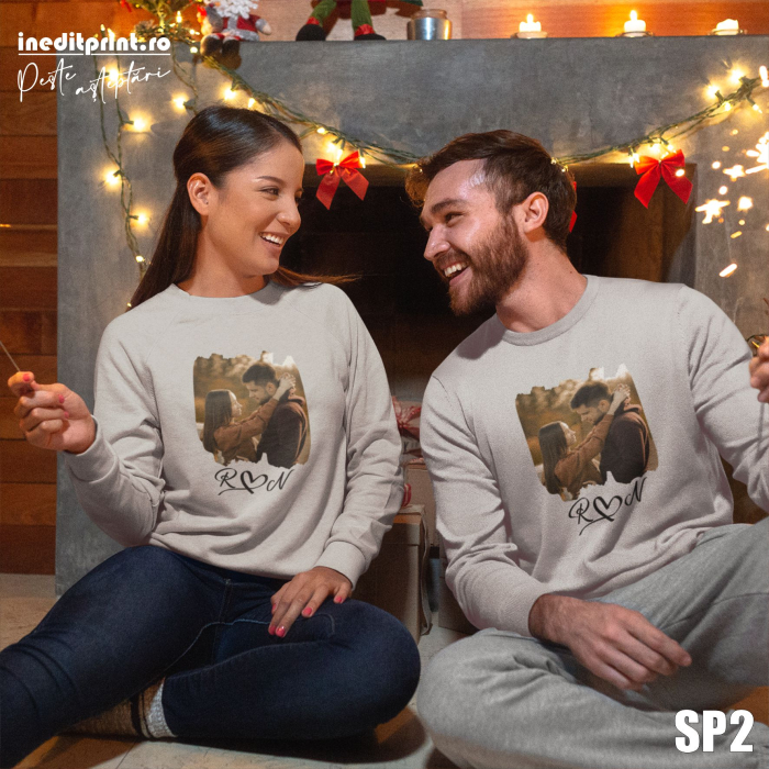 Set bluze pentru cuplu cu fotografie si initiale SP2 [2]