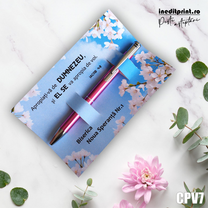 Set Pix + Cartonas personalizat Flori albe CPV7 [2]