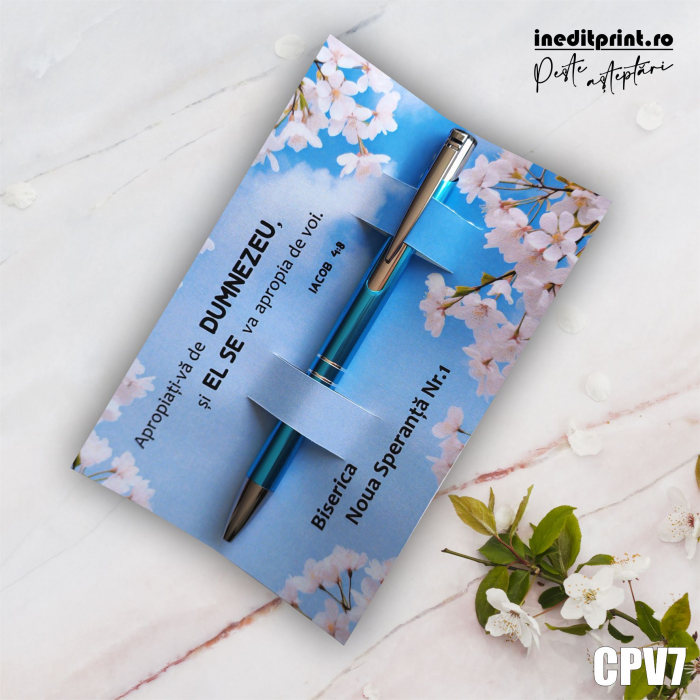 Set Pix + Cartonas personalizat Flori albe CPV7 [1]