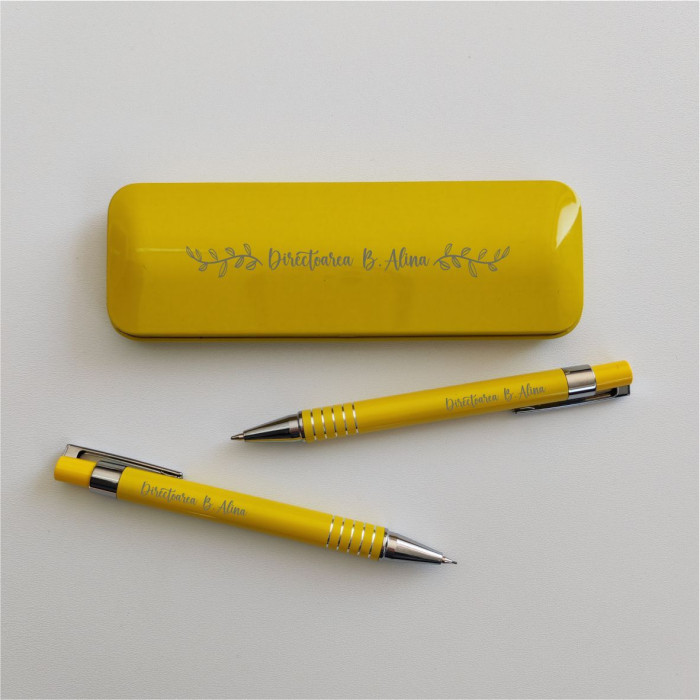 Set Pix + Creion mecanic Sheridan personalizat, negru [2]