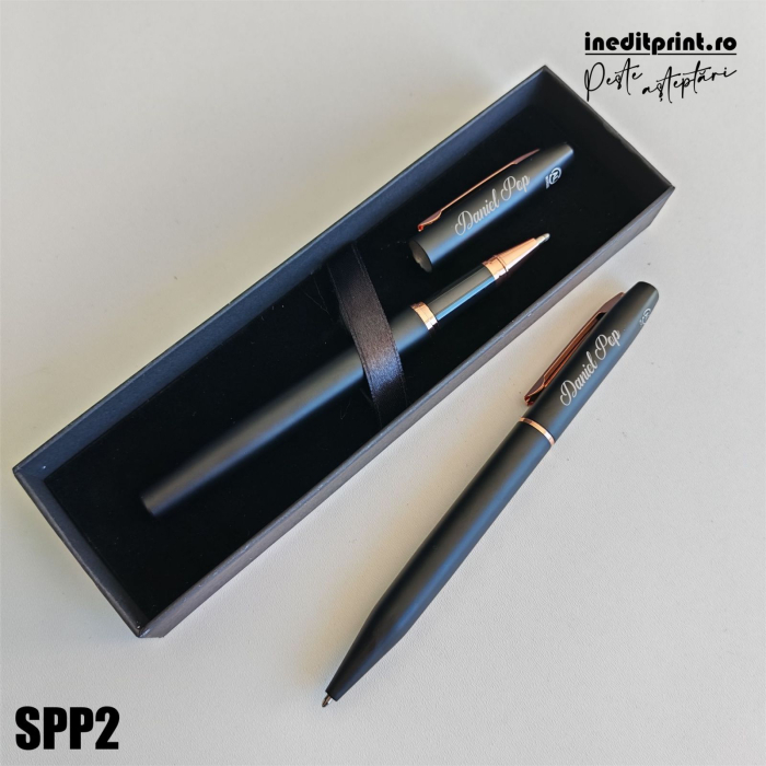 Set pixuri in cutie personalizata - profesori, Set 2 Pixuri Okonel-Negru SPP2 [2]