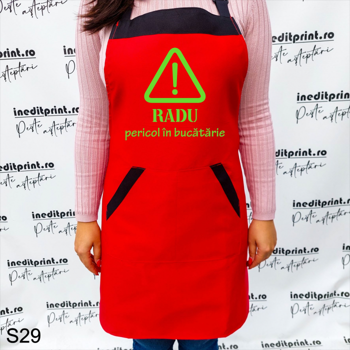 Șorț personalizat Pericol în bucătărie S29 [2]