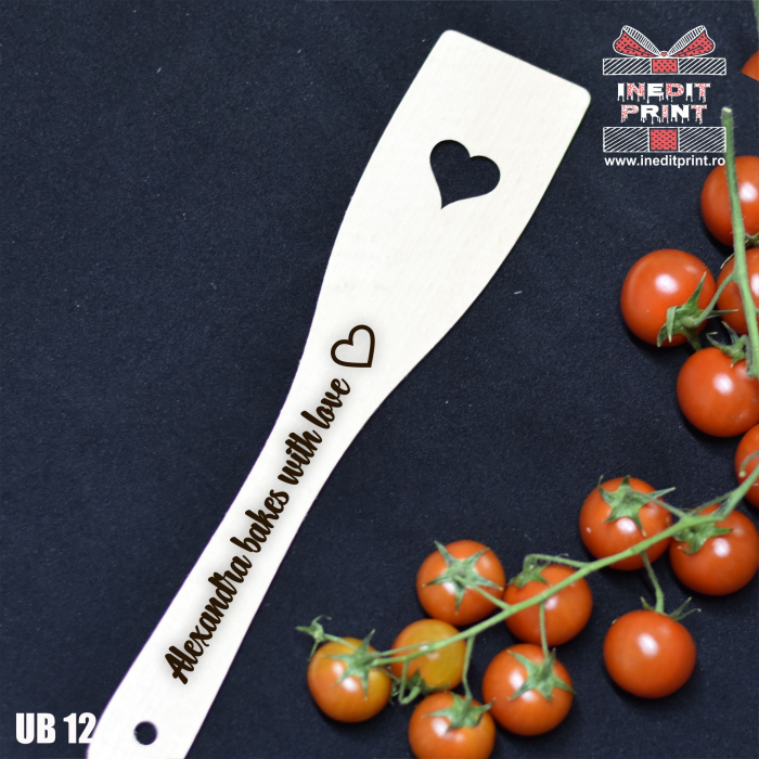Spatulă cu inimă  personalizată  Bakes with love UB12 [2]