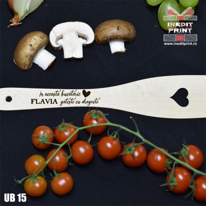 Spatulă cu inimă personalizată Gătește cu dragoste UB15 [2]