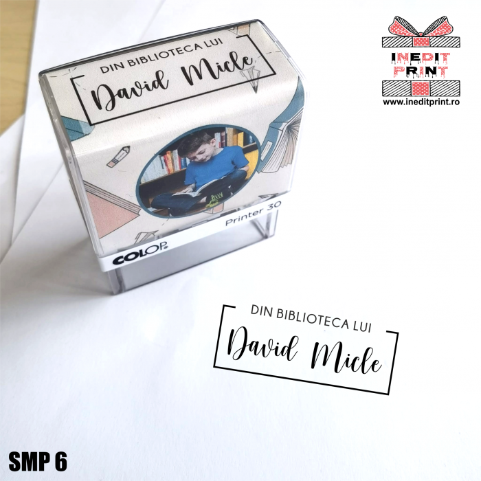 Ștampilă personalizată Bibliotecă SMP6 Printer 30 [2]