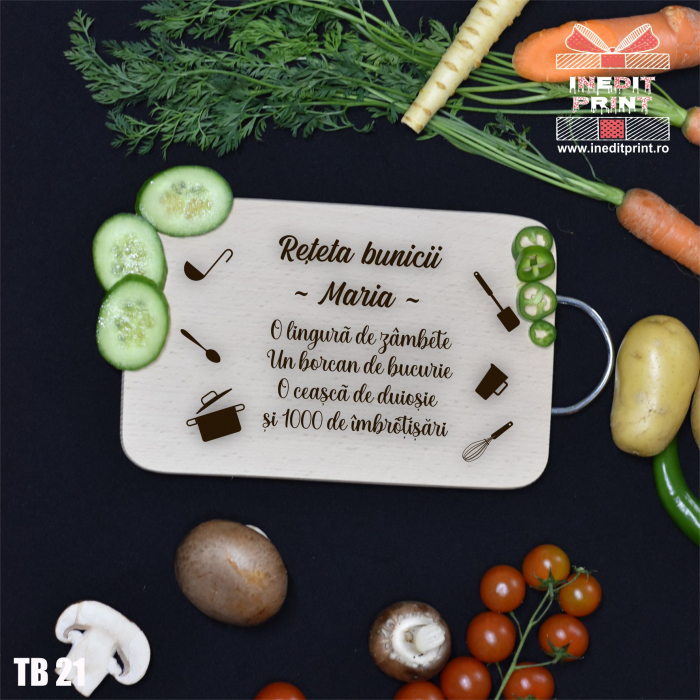 Tocător personalizat cu mâner Reteta bunicii TB21 [2]