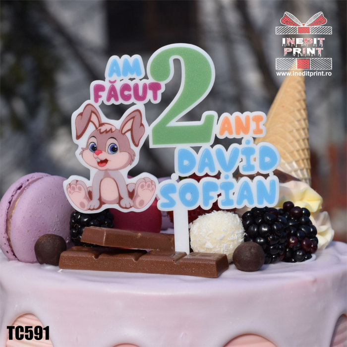 Topper Tort UV Personalizat Am facut 2 ani TC591 [2]