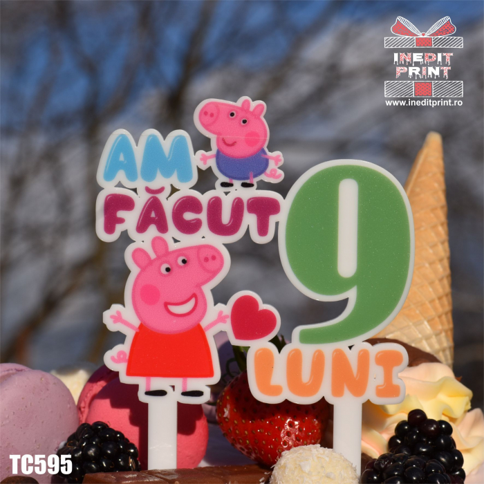 Topper Tort UV Personalizat Am facut 9 luni TC595 [3]