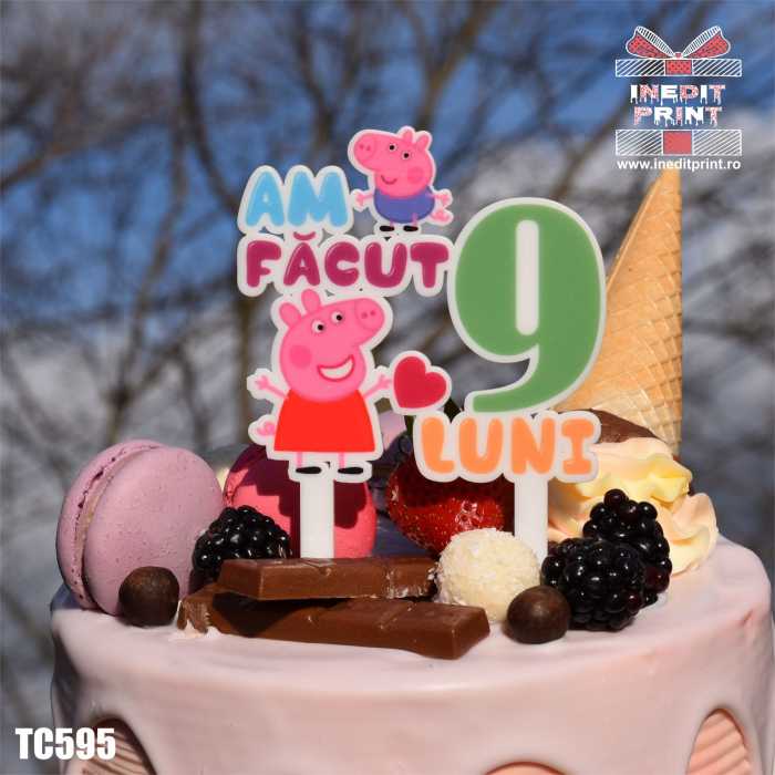 Topper Tort UV Personalizat Am facut 9 luni TC595 [2]