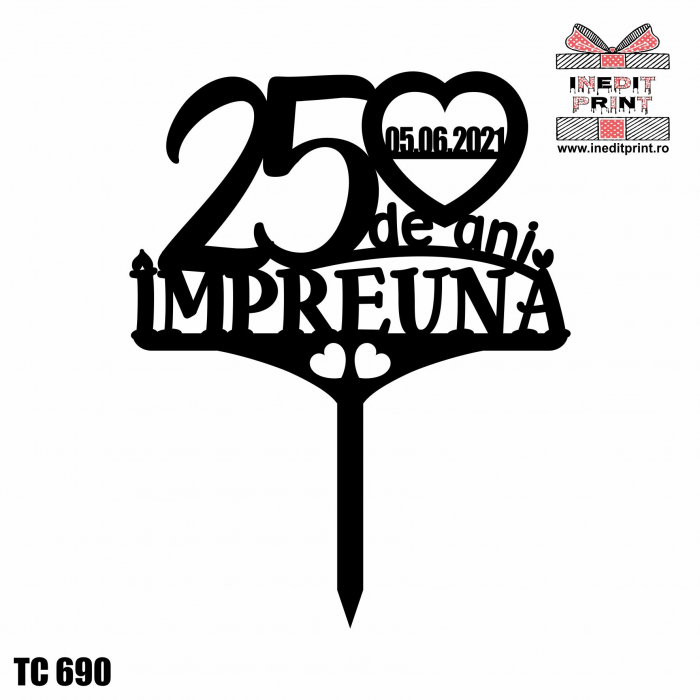 Topper Tort Personalizat Ani împreună TC690 [5]
