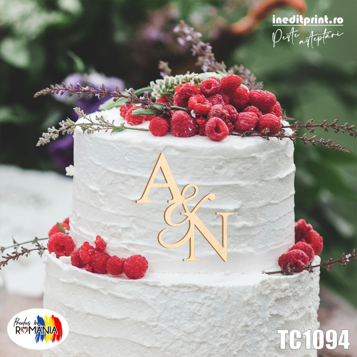 Topper Tort Personalizat cu Initiale TC1094 [2]