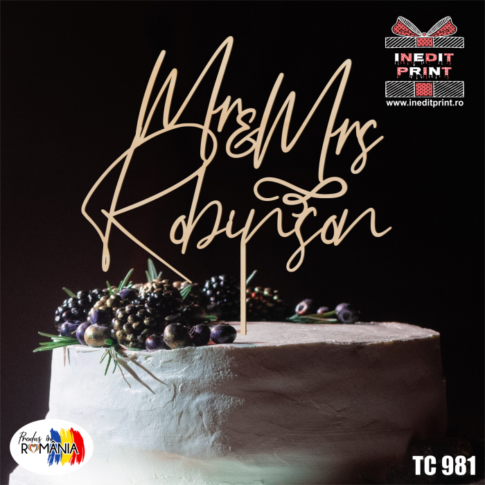 Topper Tort Personalizat Mr & Mrs TC981 [3]