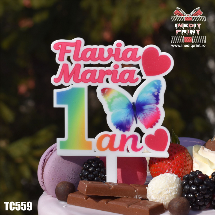 Topper Tort UV Personalizat Fluture TC559 [2]