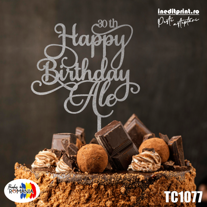 Topper tort personalizat Happy Birthday TC1077 [3]