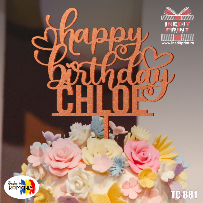 Topper Tort Personalizat Happy Birthday TC881 [2]