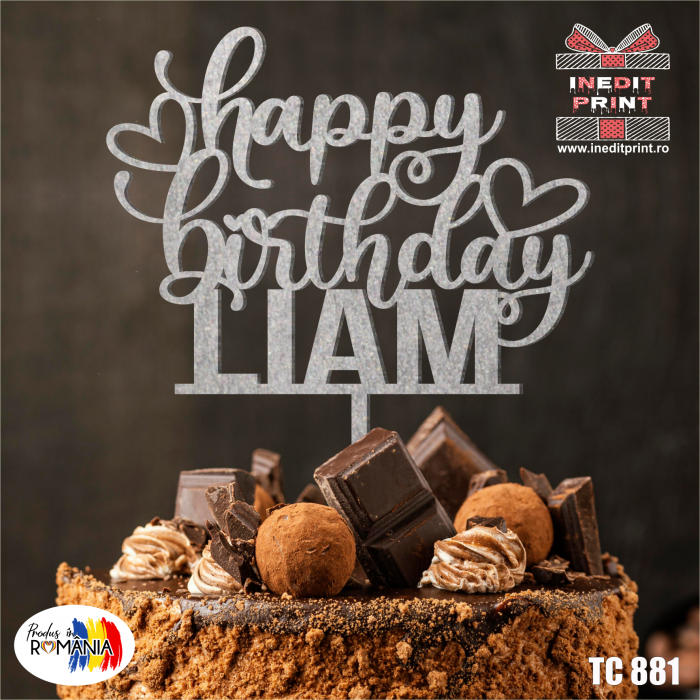 Topper Tort Personalizat Happy Birthday TC881 [4]
